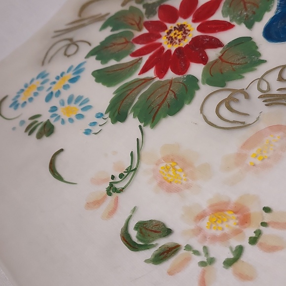 RARE and Vintage Hand Painted Flowers on Plastic Like Paper With Instructions - Picture 9 of 16